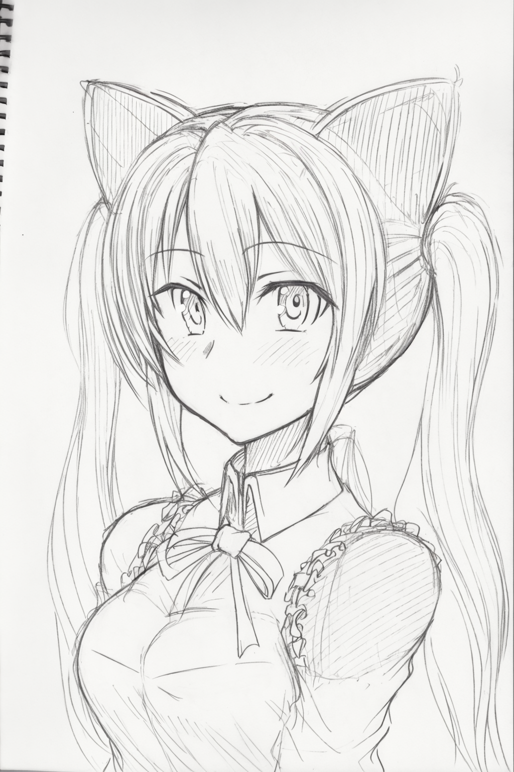 03262-2169863107-_lora_style18-v2_1_,sketch, monochrome, greyscale, traditional media, 1girl,animal ears, cat ears, long hair,twintails, smile,.png